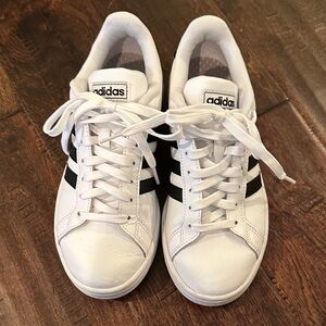 Adidas Grand Court Classic White and Black Sneakers W7/M6